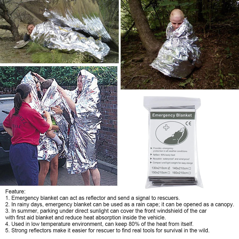 Emergency Blanket Outdoor Survive Kit